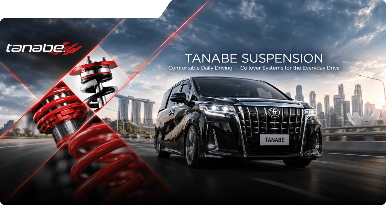Custom tuned sports car with DWD suspension in Singapore
