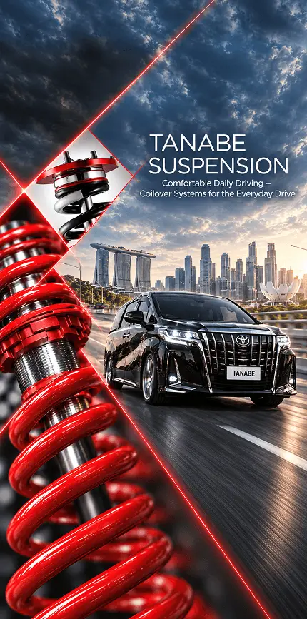 Custom tuned sports car with Tanabe suspension in Singapore