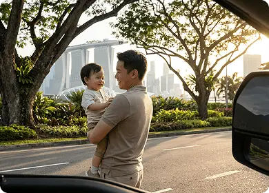 a father and child